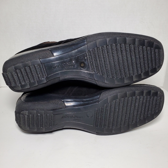 Aquatalia Suede Brown & Black Colorblock Pattern Riding Boots - Picture 8 of 9